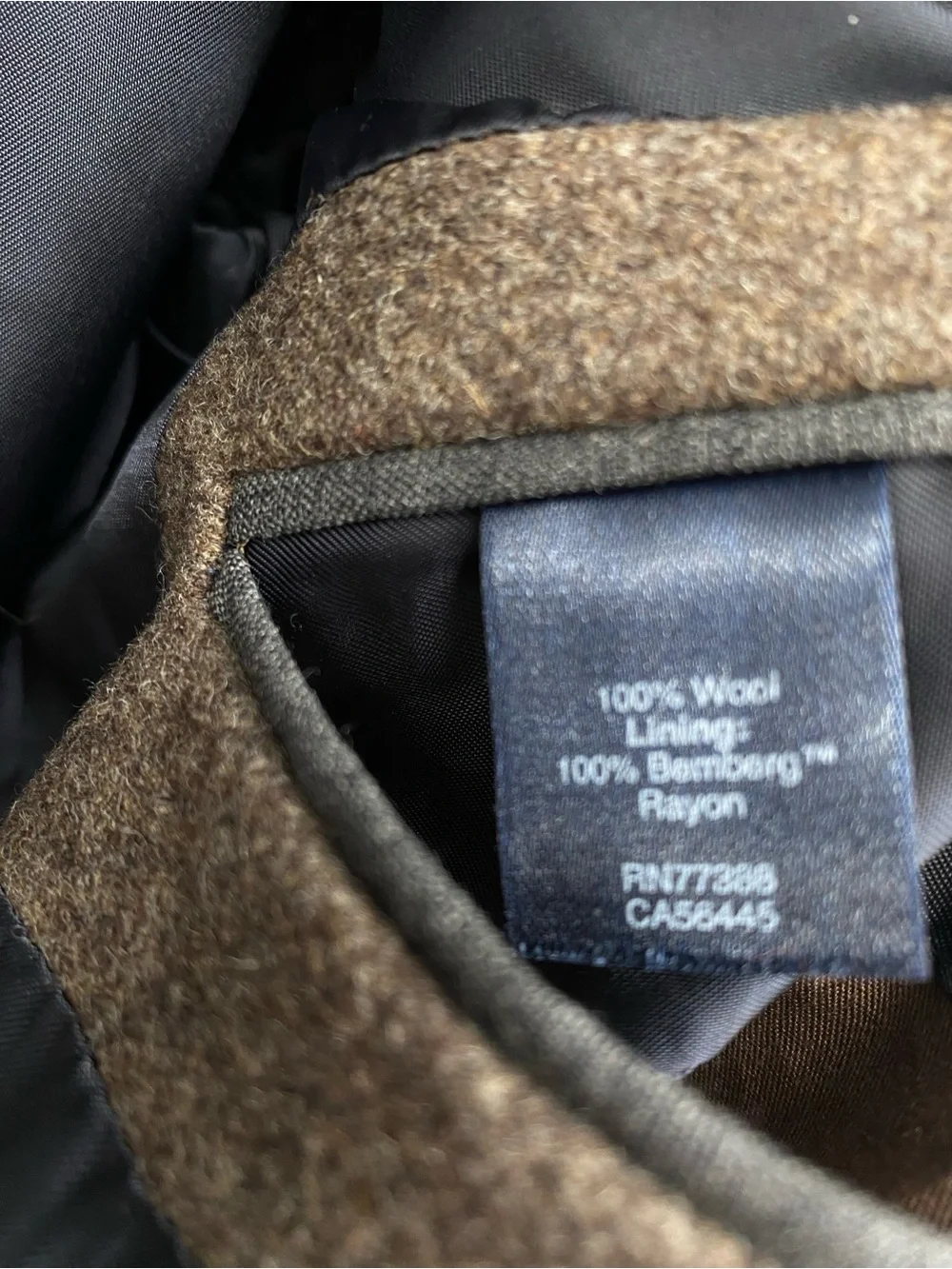 J. Crew Men’s Ludlow Marling & Evans Brown Wool Long Top Coat Size 44
